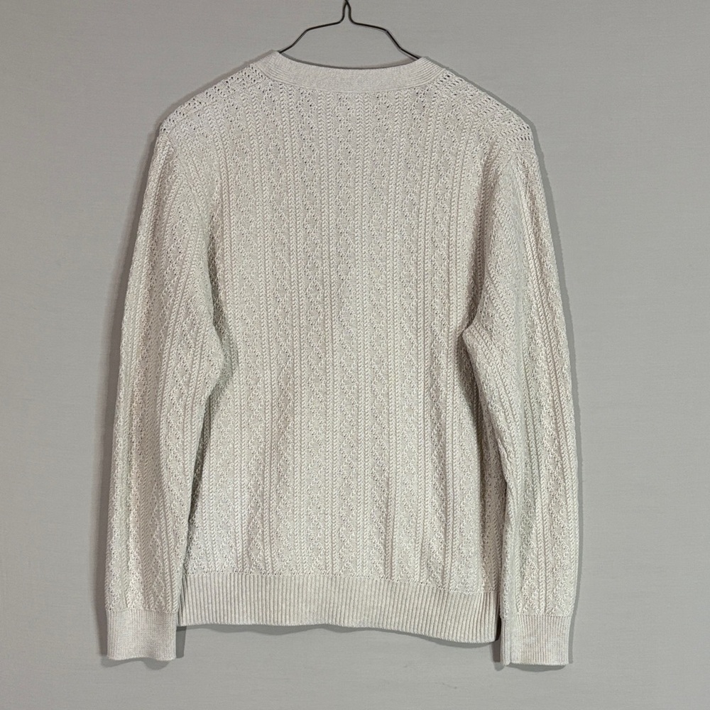J.Crew Textured 100% Cotton Cardigan Sweater NWT Men’s XL Oatmeal - Picture 4 of 6